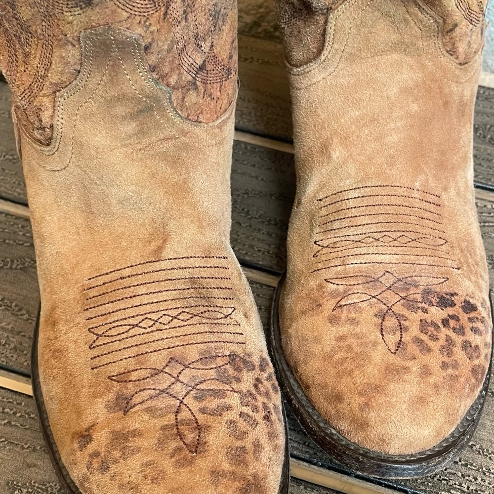 OLD GRINGO*Razz*LEOPARD Print SUEDE Leather ZIP COWGIRL Boots! 8.5 - Picture 4 of 13